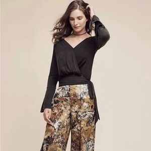 Anthropologie | Fluted Sirpo Tie Waist Top